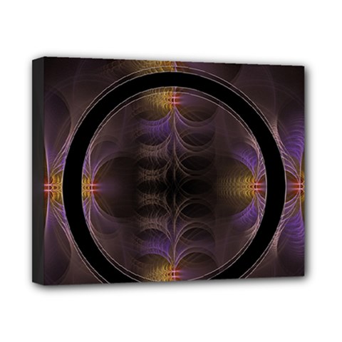 Wallpaper With Fractal Black Ring Canvas 10  X 8  by Nexatart