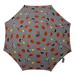 Balltiled Grey Ball Tennis Football Basketball Billiards Hook Handle Umbrellas (medium) by Mariart