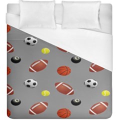 Balltiled Grey Ball Tennis Football Basketball Billiards Duvet Cover (king Size) by Mariart