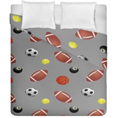 Balltiled Grey Ball Tennis Football Basketball Billiards Duvet Cover Double Side (california King Size) by Mariart