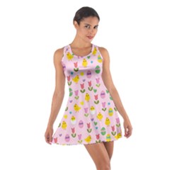 Easter - Chick And Tulips Cotton Racerback Dress by Valentinaart