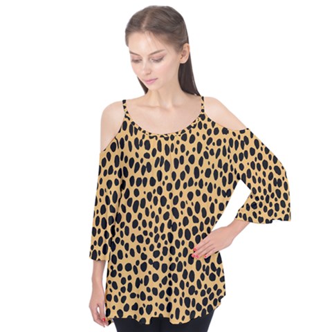 Cheetah Skin Spor Polka Dot Brown Black Dalmantion Flutter Tees by Mariart