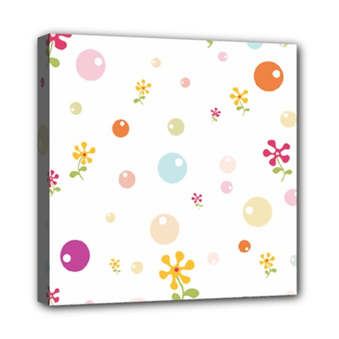 Flower Floral Star Balloon Bubble Mini Canvas 8  X 8  by Mariart