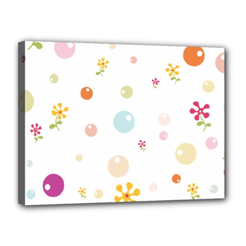 Flower Floral Star Balloon Bubble Canvas 16  X 12  by Mariart