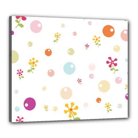 Flower Floral Star Balloon Bubble Canvas 24  X 20  by Mariart