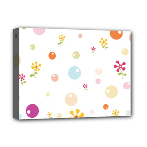 Flower Floral Star Balloon Bubble Deluxe Canvas 16  X 12   by Mariart