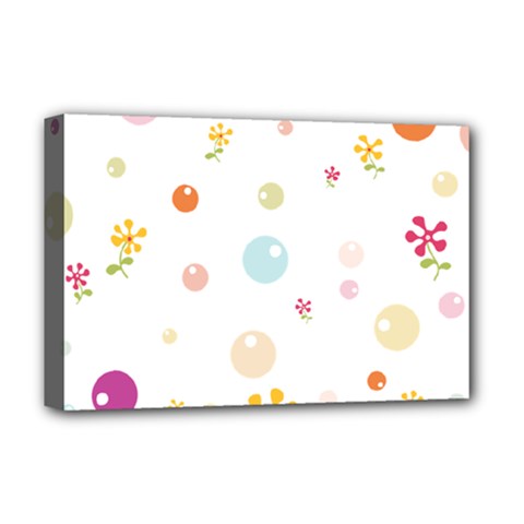 Flower Floral Star Balloon Bubble Deluxe Canvas 18  X 12   by Mariart