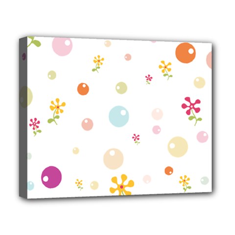 Flower Floral Star Balloon Bubble Deluxe Canvas 20  X 16   by Mariart