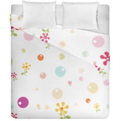 Flower Floral Star Balloon Bubble Duvet Cover Double Side (california King Size) by Mariart