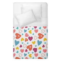 Colorful Bright Hearts Pattern Duvet Cover (single Size) by TastefulDesigns