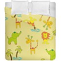 Cute Animals Elephant Giraffe Lion Duvet Cover Double Side (California King Size) View1