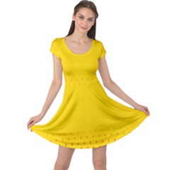 Yellow Star Light Space Cap Sleeve Dresses by Mariart