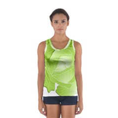 Cabbage Leaf Vegetable Green Women s Sport Tank Top  by Mariart