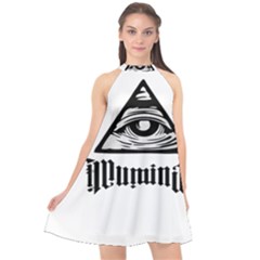 Illuminati Halter Neckline Chiffon Dress 