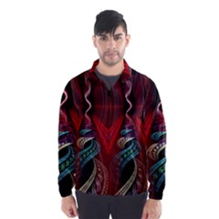 Artistic Blue Gold Red Wind Breaker (men) by Mariart