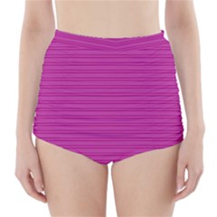 Lines Pattern High-waisted Bikini Bottoms