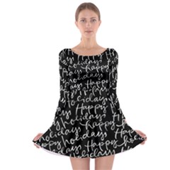 Happy Holidays Long Sleeve Skater Dress by Mariart