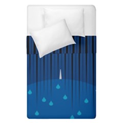 Rain Blue Sky Water Black Line Duvet Cover Double Side (single Size) by Mariart