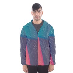 Modern Minimalist Abstract Colorful Vintage Adobe Illustrator Blue Red Orange Pink Purple Rainbow Hooded Wind Breaker (men) by Mariart