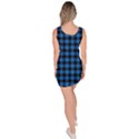 Lumberjack Fabric Pattern Blue Black Sleeveless Bodycon Dress View4