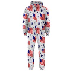 Flag Of The Usa Pattern Hooded Jumpsuit (men)  by EDDArt