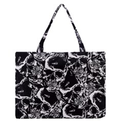 Skulls Pattern Medium Zipper Tote Bag by ValentinaDesign