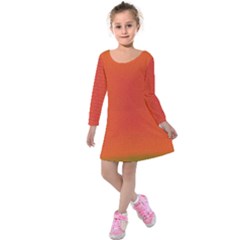 Scarlet Pimpernel Writing Orange Green Kids  Long Sleeve Velvet Dress by Mariart