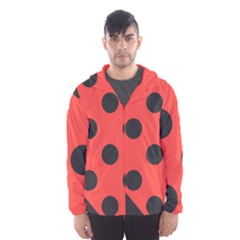 Red Black Hole White Line Wave Chevron Polka Circle Hooded Wind Breaker (men) by Mariart