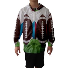 Helmet Ball Football America Sport Red Brown Blue Green Hooded Wind Breaker (kids) by Mariart