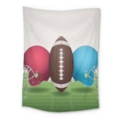 Helmet Ball Football America Sport Red Brown Blue Green Medium Tapestry by Mariart