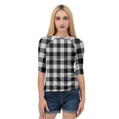 Plaid Pattern Quarter Sleeve Tee