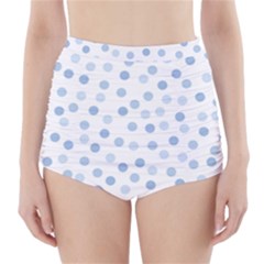 Bubble Balloon Circle Polka Blue High-waisted Bikini Bottoms by Mariart