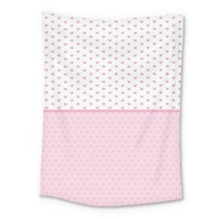 Love Polka Dot White Pink Line Medium Tapestry by Mariart