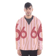 Number 6 Line Vertical Red Pink Wave Chevron Hooded Wind Breaker (men) by Mariart