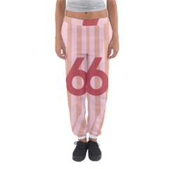 Number 6 Line Vertical Red Pink Wave Chevron Women s Jogger Sweatpants by Mariart