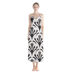 Parade Art Deco Style Neutral Vinyl Chiffon Maxi Dress