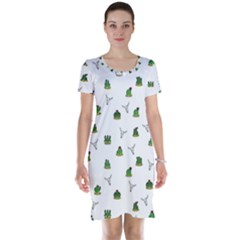 Cactus Pattern Short Sleeve Nightdress by Valentinaart