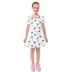 Cactus Pattern Kids  Short Sleeve Velvet Dress by Valentinaart