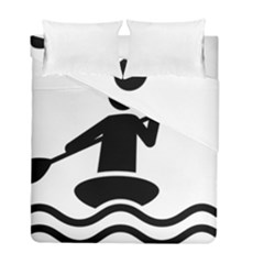 Cropped Kayak Graphic Race Paddle Black Water Sea Wave Beach Duvet Cover Double Side (full/ Double Size) by Mariart