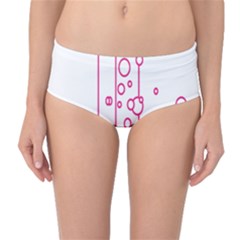 Deep Clean Bubbel Door Pink Polka Circle Mid-waist Bikini Bottoms by Mariart