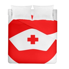 Tabla Laboral Sign Red White Duvet Cover Double Side (full/ Double Size) by Mariart