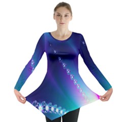 Flow Blue Pink High Definition Long Sleeve Tunic 