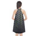 Hexagons Honeycomb Halter Neckline Chiffon Dress  View2