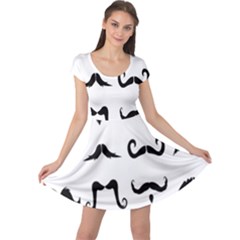 Mustache Man Black Hair Style Cap Sleeve Dresses by Mariart