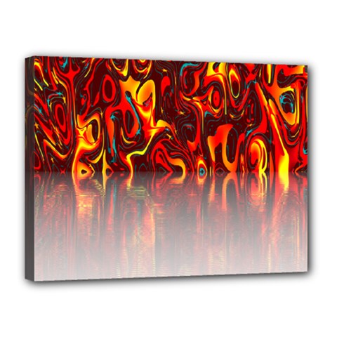 Effect Pattern Brush Red Orange Canvas 16  X 12  by Nexatart