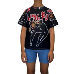 Kung Fu  Kids  Short Sleeve Swimwear by Valentinaart