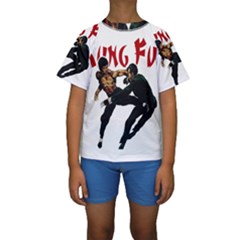 Kung Fu  Kids  Short Sleeve Swimwear by Valentinaart