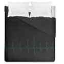 Heart Rate Line Green Black Wave Chevron Waves Duvet Cover Double Side (Queen Size) View2