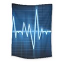 Heart Monitoring Rate Line Waves Wave Chevron Blue Medium Tapestry View1