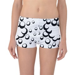 Splash Bubble Black White Polka Circle Boyleg Bikini Bottoms by Mariart